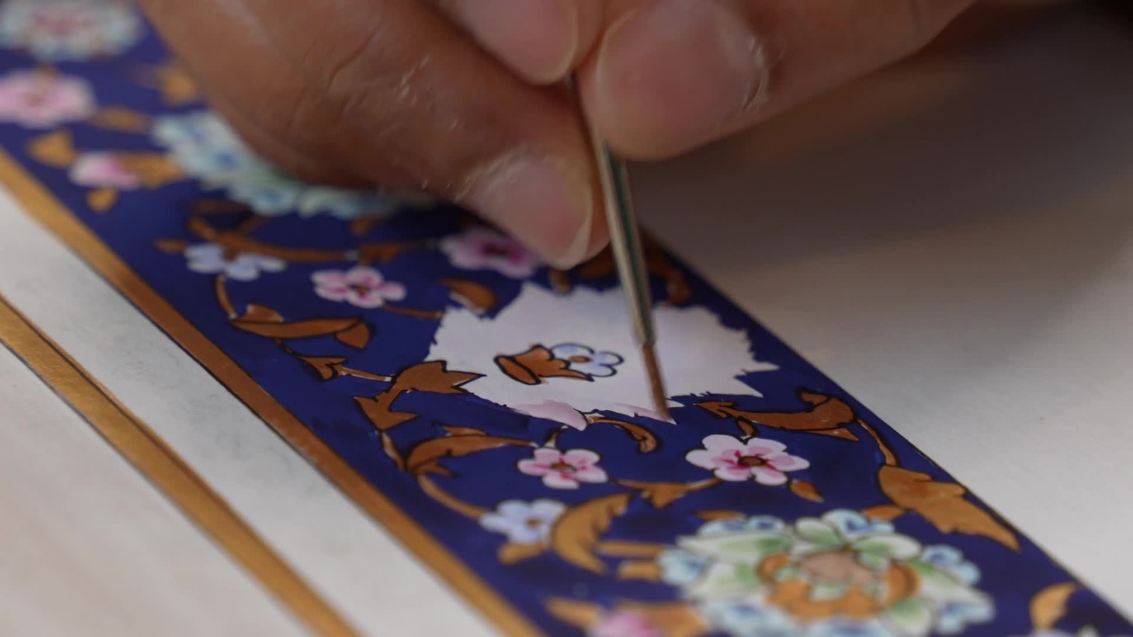 Fine brushwork in Asheera’s studio